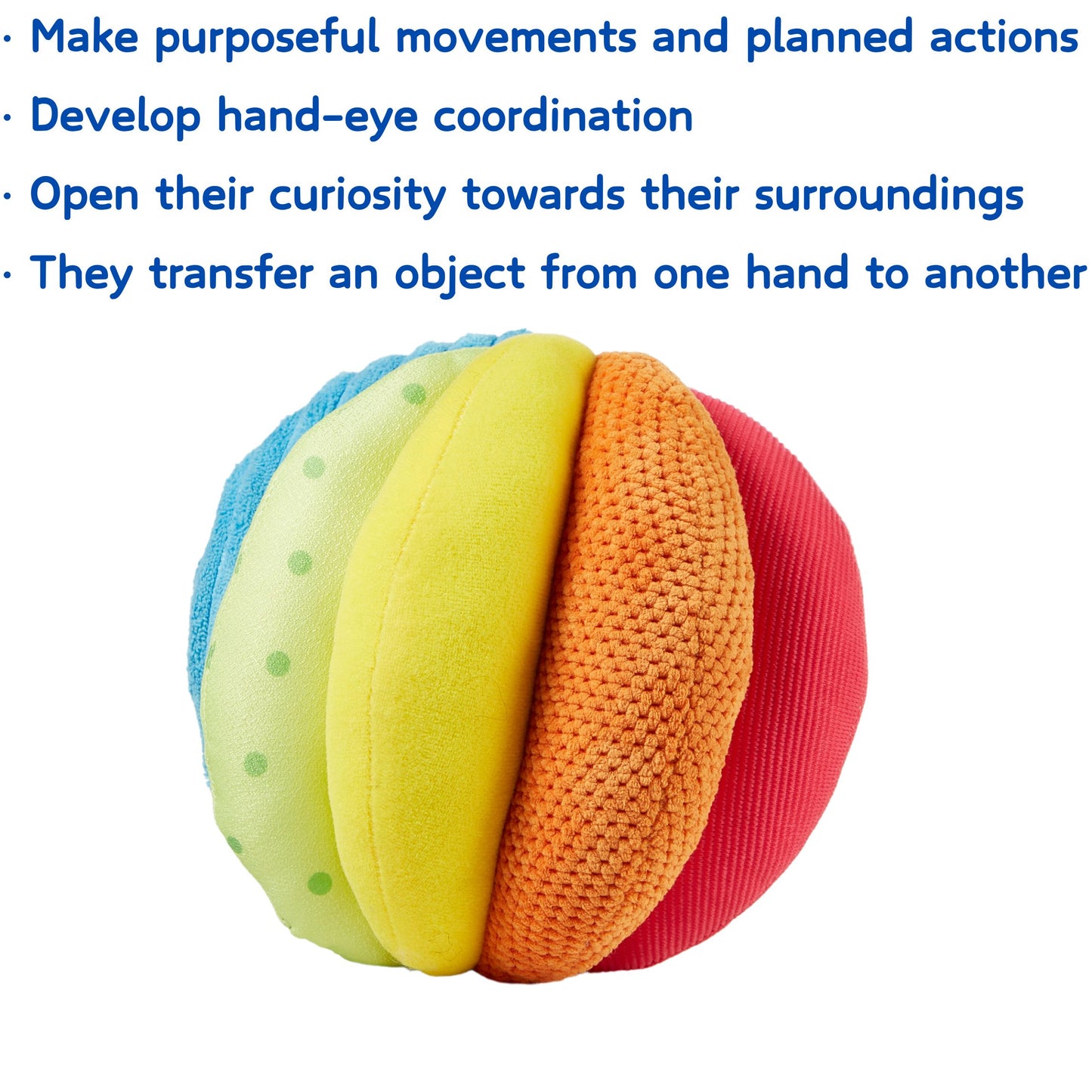 Montessori Unisex Sensory Ball Fabric Rainbow Ball Baby Toy for Sensory Development