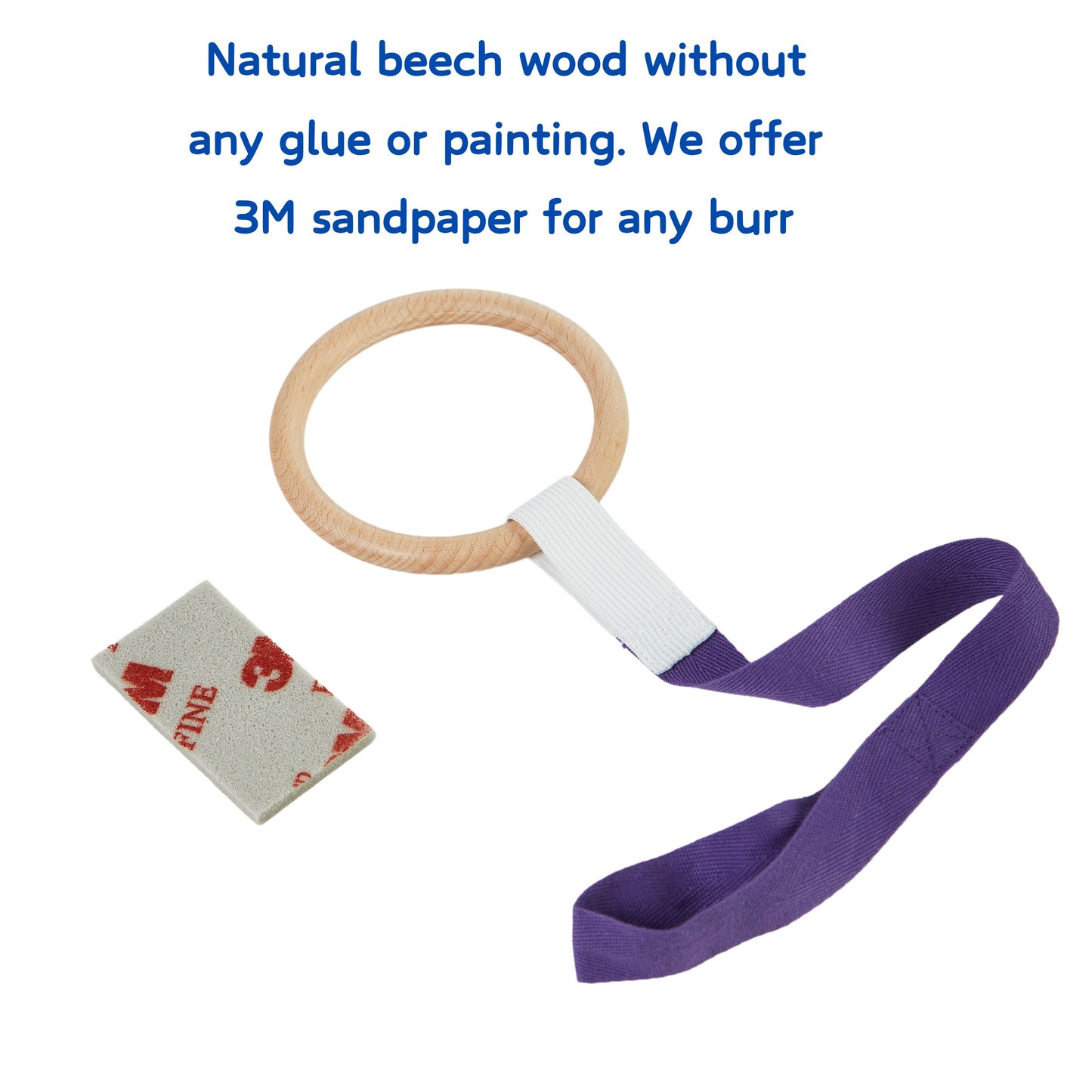 Montessori Basic Tactile Set with Soft Ring on Ribbon Baby Toy for Montessori Tactile Mobile Hanging Teether Toy Box Packaging