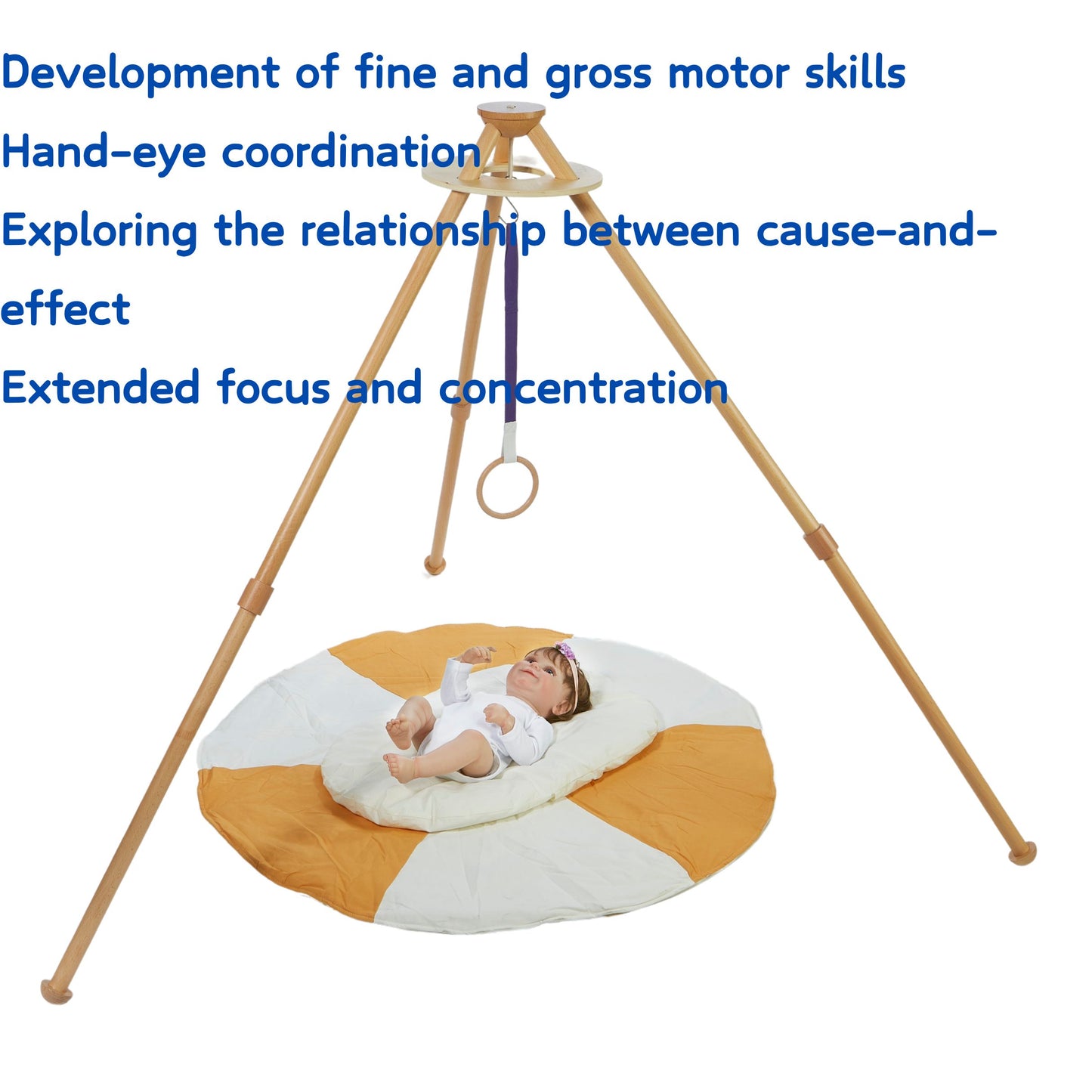 Montessori Basic Tactile Set with Soft Ring on Ribbon Baby Toy for Montessori Tactile Mobile Hanging Teether Toy Box Packaging