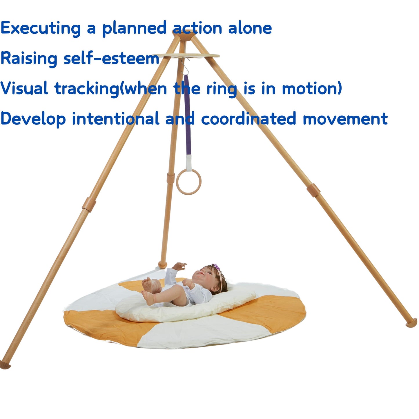 Montessori Basic Tactile Set with Soft Ring on Ribbon Baby Toy for Montessori Tactile Mobile Hanging Teether Toy Box Packaging