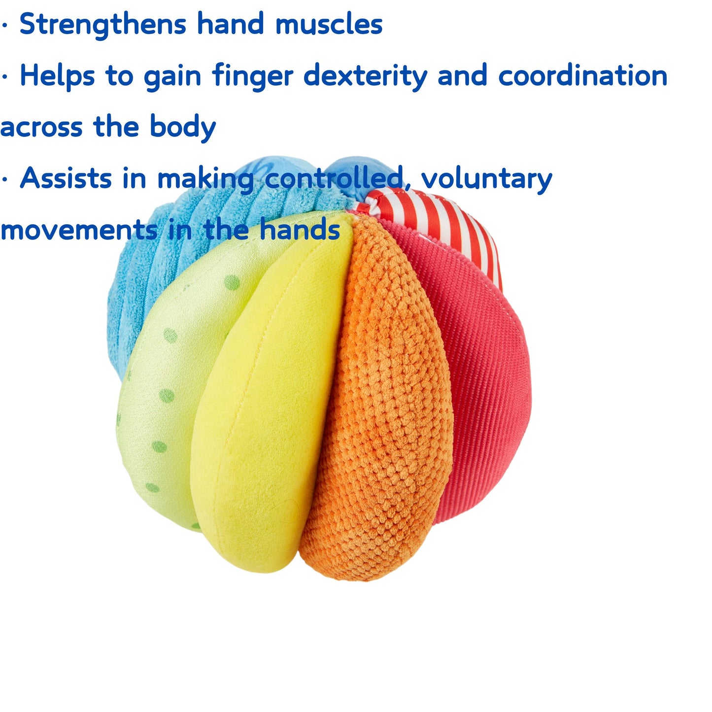 Montessori Unisex Sensory Ball Fabric Rainbow Ball Baby Toy for Sensory Development