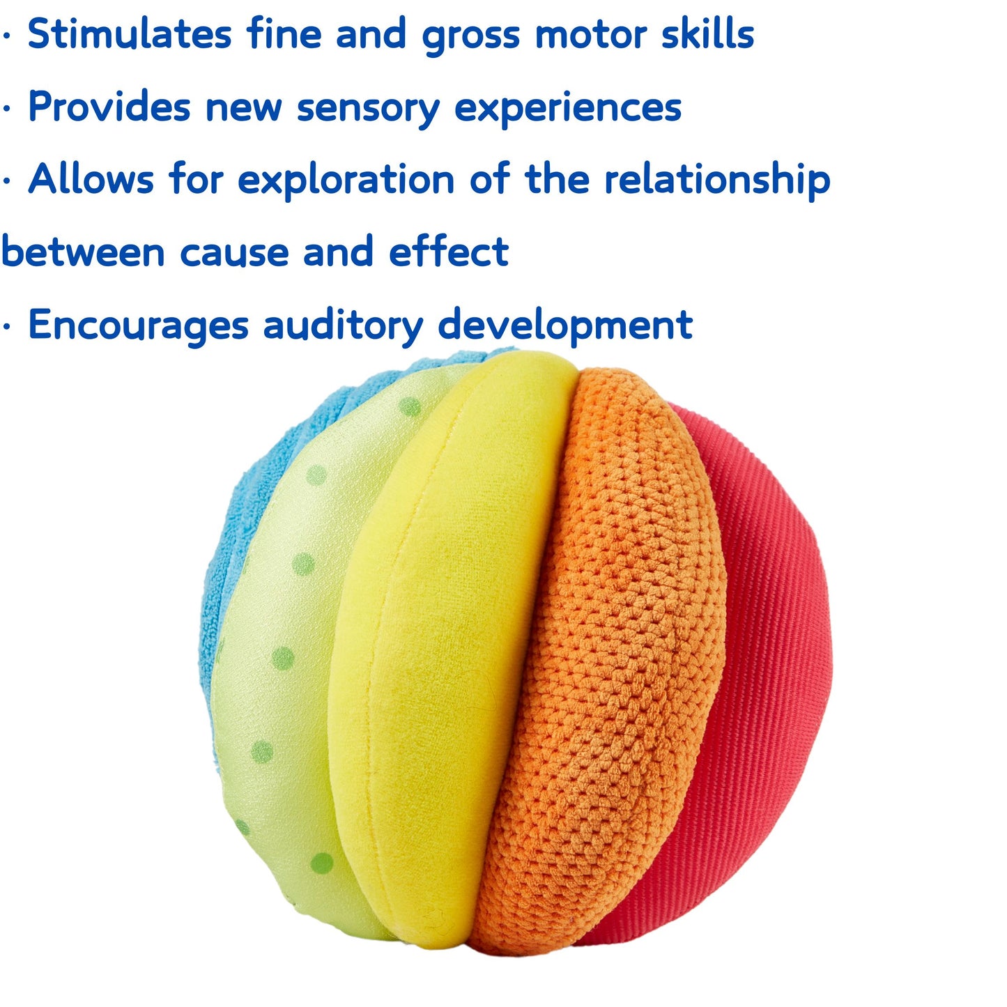 Montessori Unisex Sensory Ball Fabric Rainbow Ball Baby Toy for Sensory Development