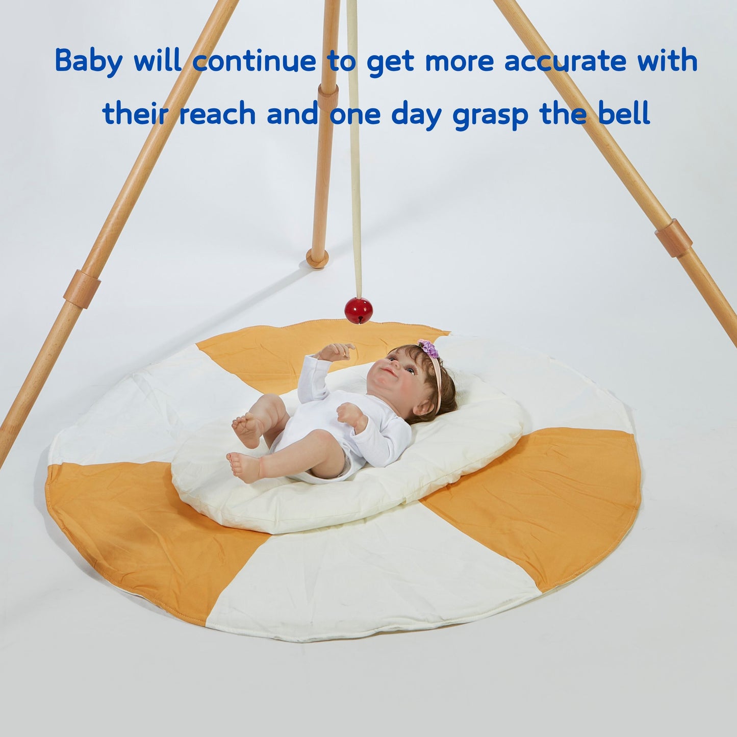 Montessori-Inspired round Metal Toys Set Educational Sensory Mobile with Bell & Ribbon Inspired Baby Mobiles