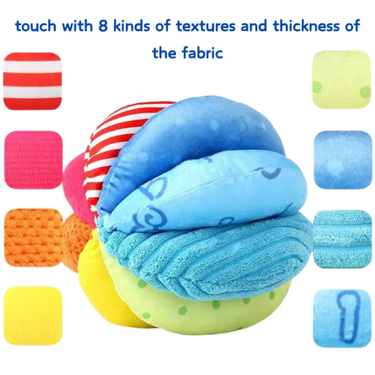 Montessori Unisex Sensory Ball Fabric Rainbow Ball Baby Toy for Sensory Development
