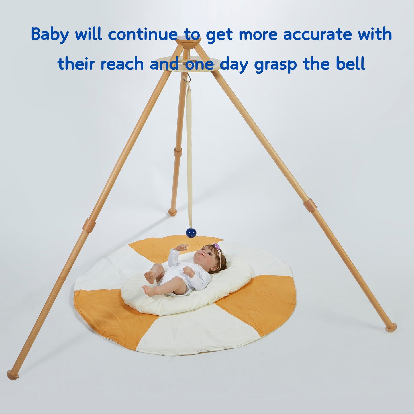 Montessori-Inspired round Metal Sensory Mobile Educational Baby Mobiles with Musical Bell & Ribbon Inspired Musical Toy Set